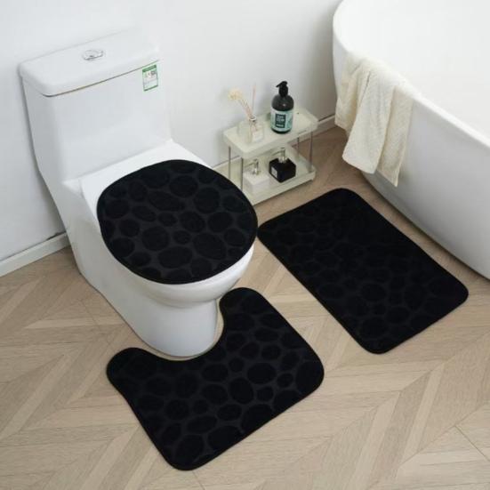 Non-slip Floor Mat U-shaped Pad Three-piece Set Wear Resistant Solid Color