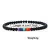 New Men Bracelet 4mm Howlite Onyx Volcanic Obsidian LBGT Braclet Women Natural Stone Bead Braslet Casual Accessory Gift for Him