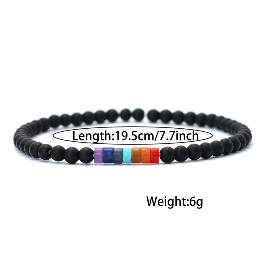 New Men Bracelet 4mm Howlite Onyx Volcanic Obsidian LBGT Braclet Women Natural Stone Bead Braslet Casual Accessory Gift for Him