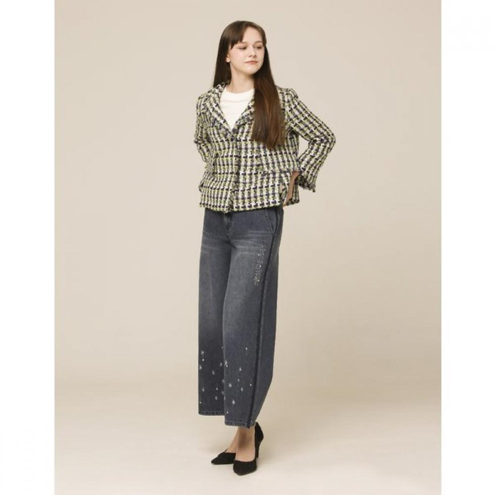 SON JUNG WAN Cut Off Tweed Jacket Zjk6161010