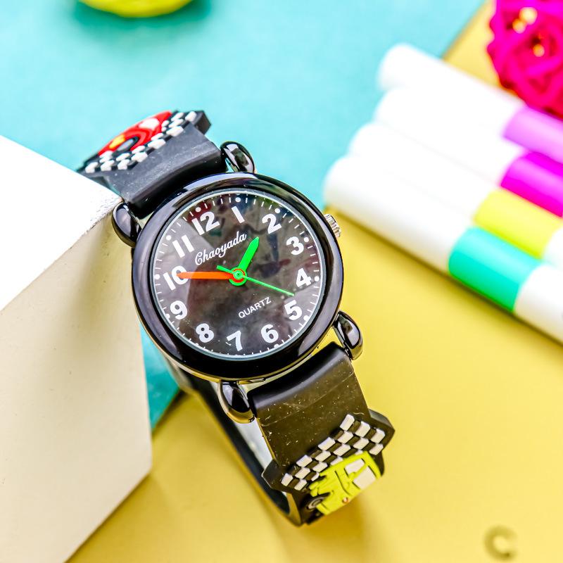

Children s 3D Cartoon Quartz Wristwatch - Football, Airplane, Excavator, Dinosaur Themes