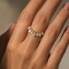 Water Drop Shape Charm Ring Adjustable Stackable Ring New Chain Ring  Women