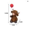 Scottish Cow Figurine Creative Design Resin Calf Decoration Love Themed Cow Figure Adorable Farm Creature Decoration Handmade
