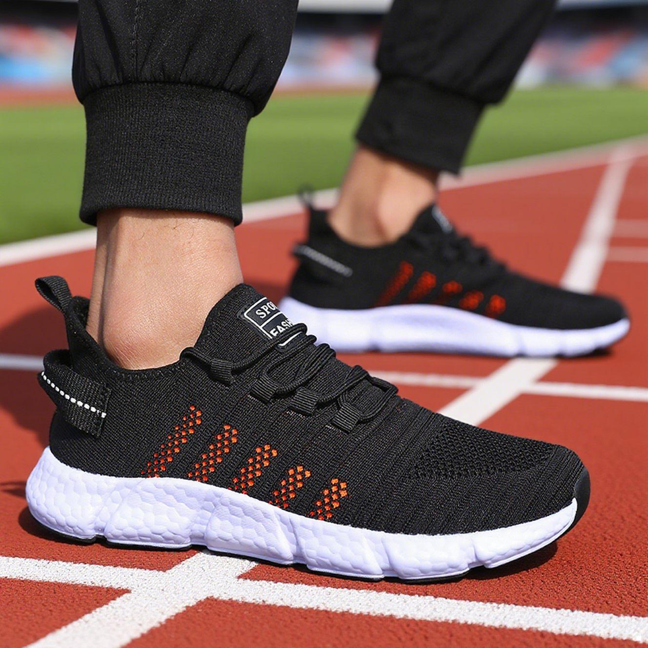 

Couple trend sneakers men s and women s breathable fly-woven sneakers summer popcorn sole running shoes cold sticky sneakers 46