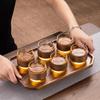 Walnut Wood Anti-Scald Glass Teacup - Japanese Kung Fu Master Tea Set for Home Use