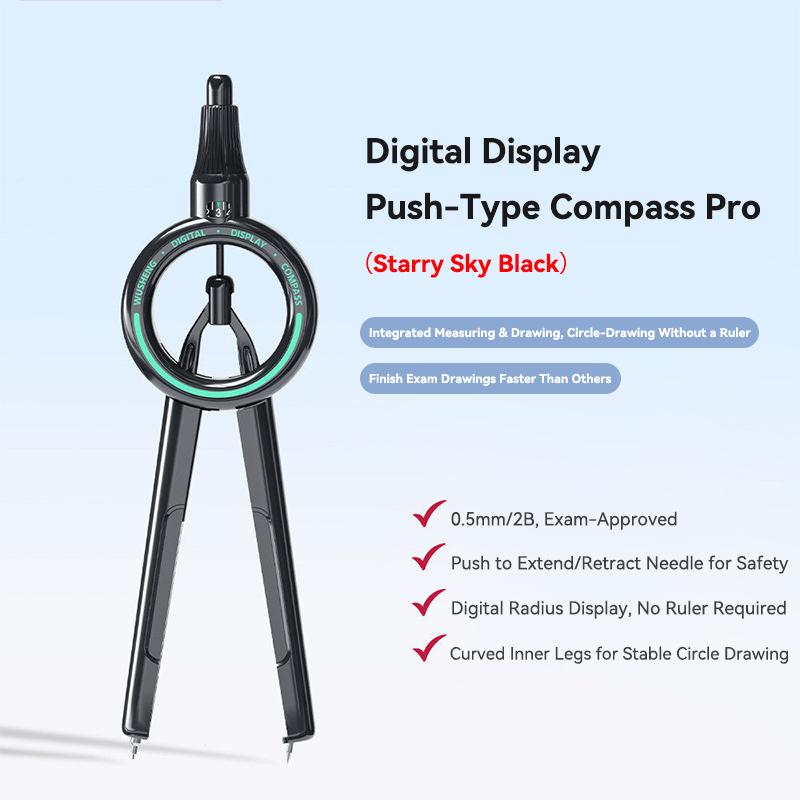 

Pencil Compass Digital Display Compass with 0.5 mm Lead Refills Circle Drawing Compass Drafting Tool for Geometry School Office
