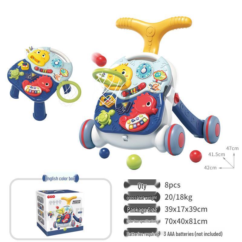 Interactive Baby Walker Toy with Music, Anti-Rollover, for Ages 6-18 Months