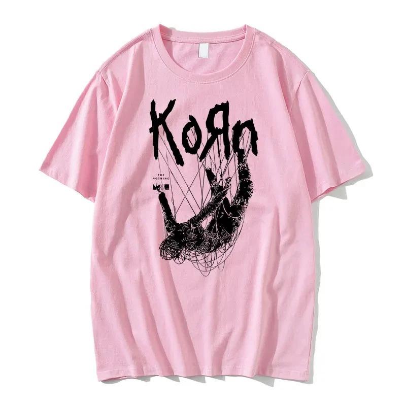 Korn Rock Band Street Retro Style Mens Cotton Printed TShirt Summer Short Sleeve Women And Men Tshirts Unisex