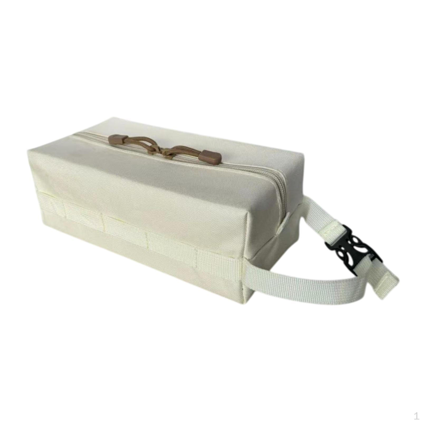 

Camping Tissue Box with Hanging Holes Oxford Cloth Portable Holder Storage Bag for