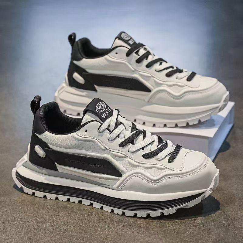 Autumn and Winter Breathable Casual Sports Shoes Non-slip Soft Sole White Shoes for Men Dad Shoes