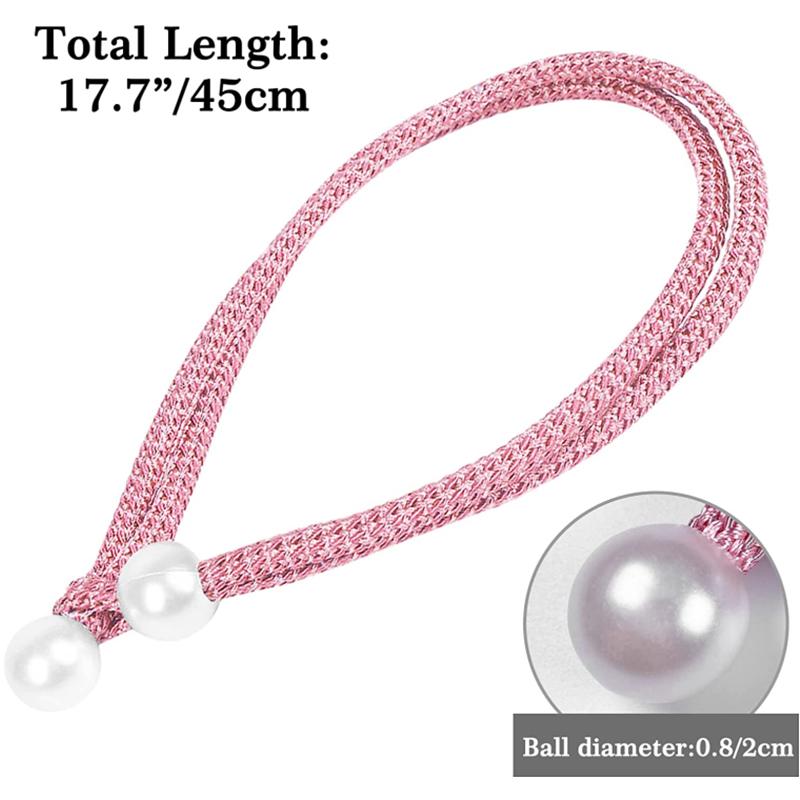 Curtain Tiebacks Decorative Small Pearl Curtain Ties Backs Adujustable Drapery Holdbacks for Home Office Patio Balcony Windows
