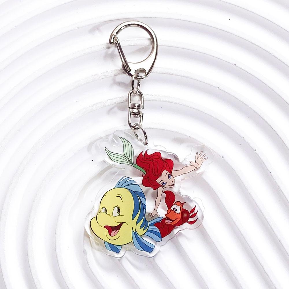 Disney בת הים אריאל אורסולה מחזיק מפתחות אקרילי תליונים לתיק אביזרים מחזיק מפתחות לתרמיל מחזיק מפתחות מחזיק מפתחות מעריצים חברים