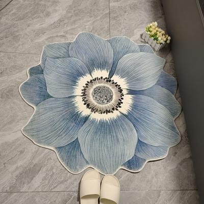 Dressing Table Dirt-resistant Lotus Flower Carpet Living Room Bedside Round Carpet Flower-shaped Floor Mat