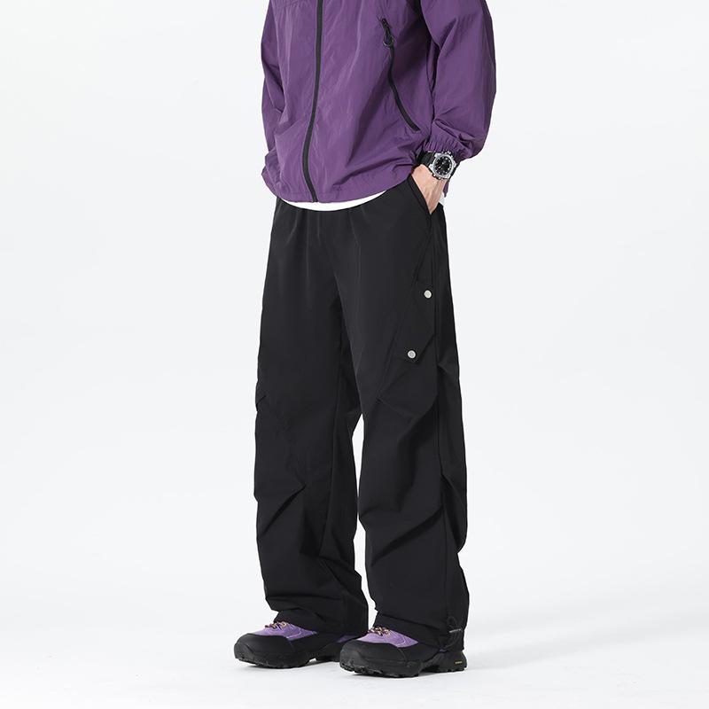 Men's Autumn New Solid Color Straight Casual Pants Loose Wide-leg Trousers