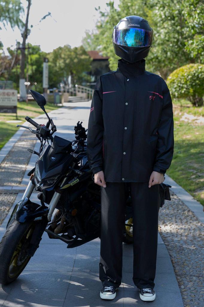 Men's Motorcycle Rain Suit - Heavy-Duty, Split-Type Full Body Outerwear for Riders