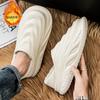 Mens Couple Slippers Winter Plush Warm Outdoor Home Bag Heel Soft Bottom Comfort Men's Cotton Slippers Waterproof Bread Shoes