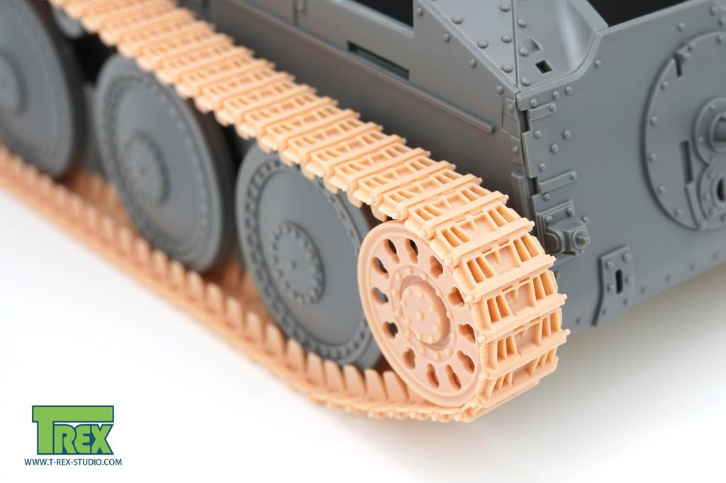 T-Rex Studio 1/35 German 38(t) Light Tank Early Type Tracks with Drive and Idler Wheels (for Tamiya) Plastic Model Parts TR85076-1