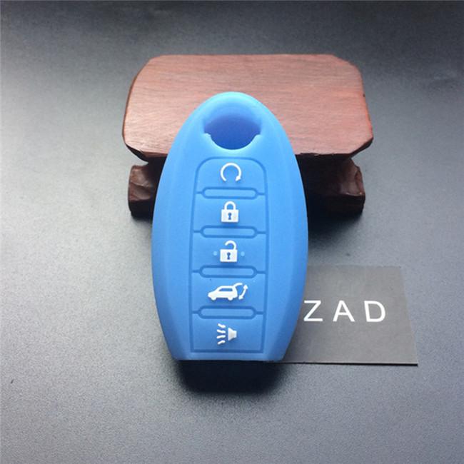 ZAD Silicone rubber car Key Case cover For Nissan Altima pathfinder juke x-trail 5 buttons key