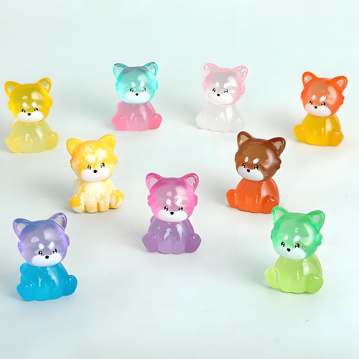 

10/20Pcs Luminous Mini Resin Raccoon Glow In The Dark Colorful Raccoons Tiny Animals Figures Ornament For Diy Potted Plant Decor (As shown-3625)-