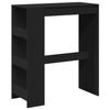 VidaXL Bar Table with Shelves Black Engineered Wood, Pub Table, High Table, Bar Stool Table, Bar Table 854374
