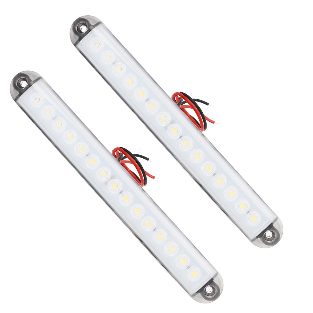 2PCS Car Side Marker Lights IP65 Waterproof 15 LED Crystal Lamp Beads White Light Universal for RVs Ships Yachts