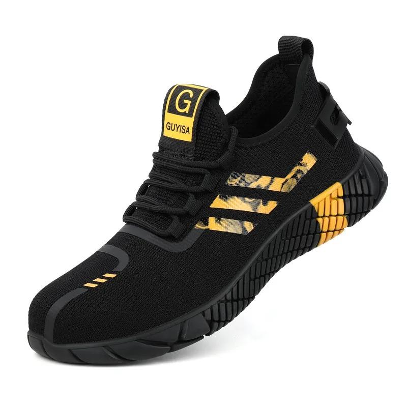 Fashion Work Sneakers Men Safety Shoes Construction Steel Toe Work Shoes Safety Boots Men Shoes Anti-Puncture Working Summer Kevlar