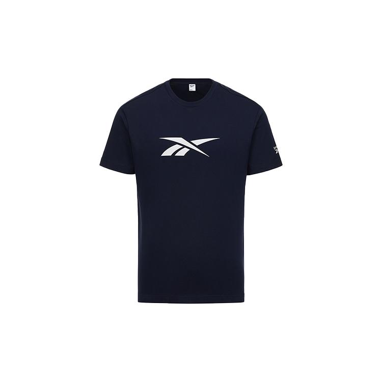 Мужские футболки Reebok Темно-синие с круглым вырезом Умеренный прямой крой GR8479 M