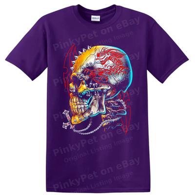 Tribal Skull T Shirt Fantasy Warrior Skeleton Gothic Art Graphic Cool Tee Unisex