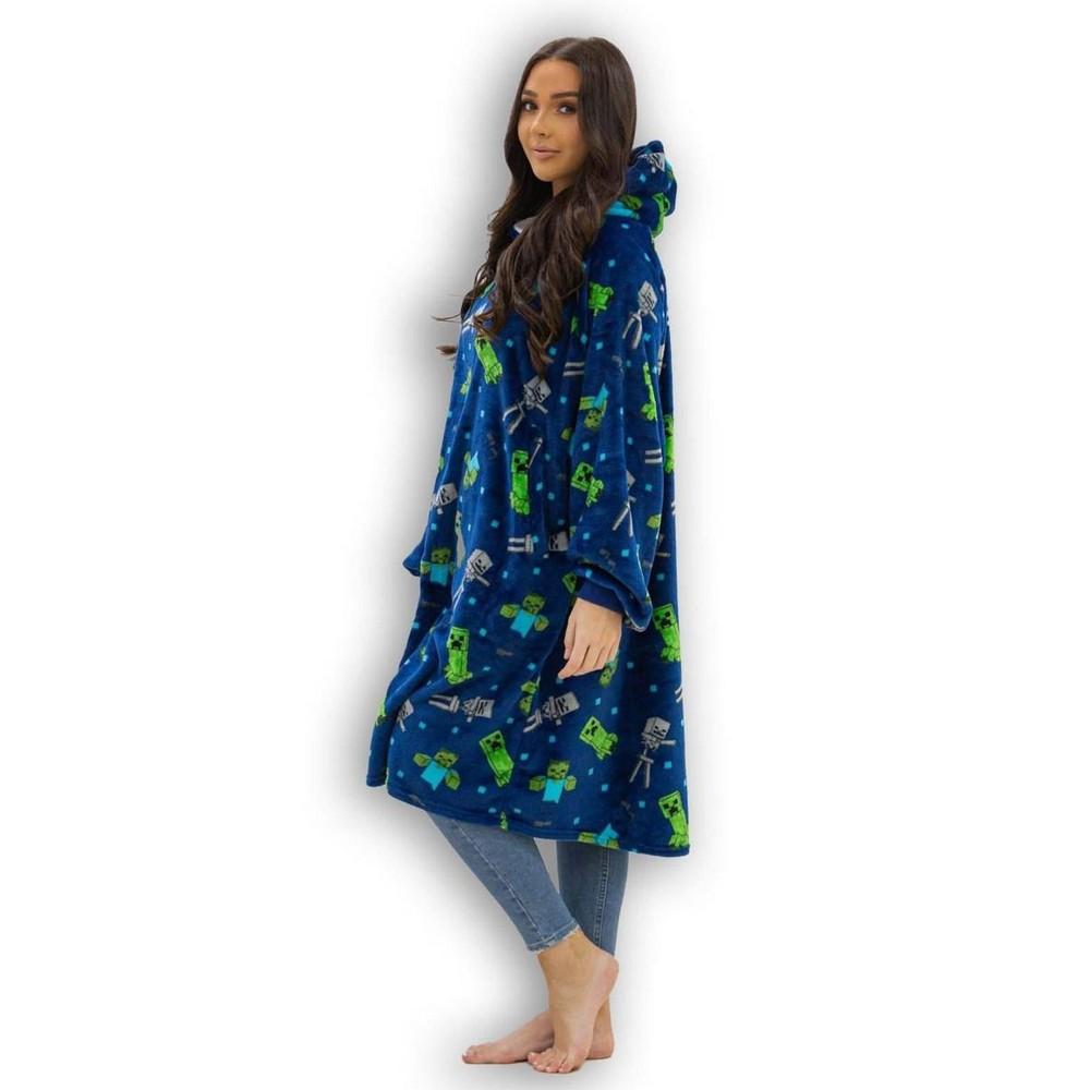 Minecraft Unisex přikrývka s kapucí pro dospělé Creeps Fleece