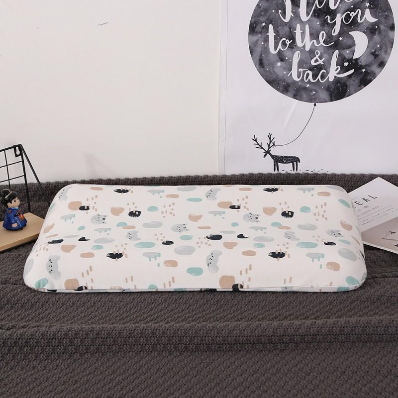 Kids Memory Foam Pillow With Cotton Cover Wave Shape Toddler Sleep Support 58x33x5-7cm