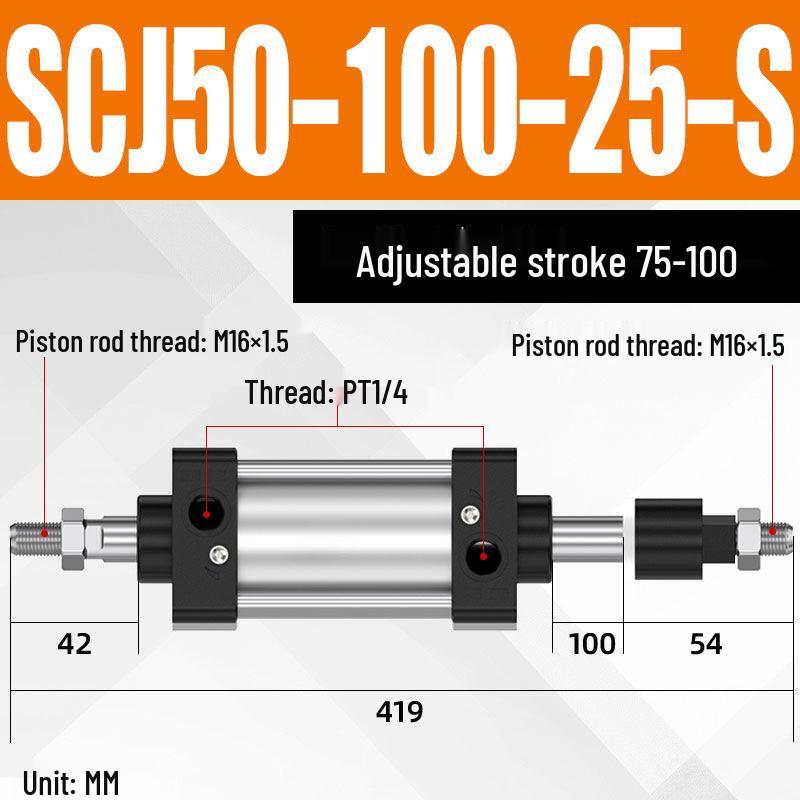 SCJ Adjustable Stroke High Thrust Pneumatic Cylinder SCJ32-160