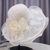 Big Brimmed Beach Sun Hat, Summer Beach Sun Hat, Fisherman Hat, Foldable Lace Elegant Flower Cool Hat