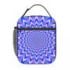 Psychedelic Pulse In Blue And Pink Insulated Lunch Bag for Women Children Portable Food Boxes Thermal Lunch Box Tote