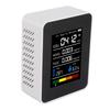 5 in 1 Air Quality Tester CO2 TVOC HCHO Temperature Humidity Test Digital Display Air Detector White