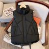 Autumn Winter Down Vest Women Fashion Stand Collar Zipper Thick Warm Waistcoat Jacket Female Casual Sleeveless