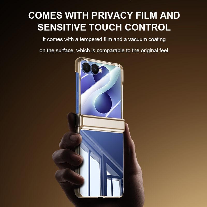 Applicable to Samsung ZFlip8 folding mobile phone case, transparent electroplated zflip7 all-inclusive case film integrated anti-drop cover