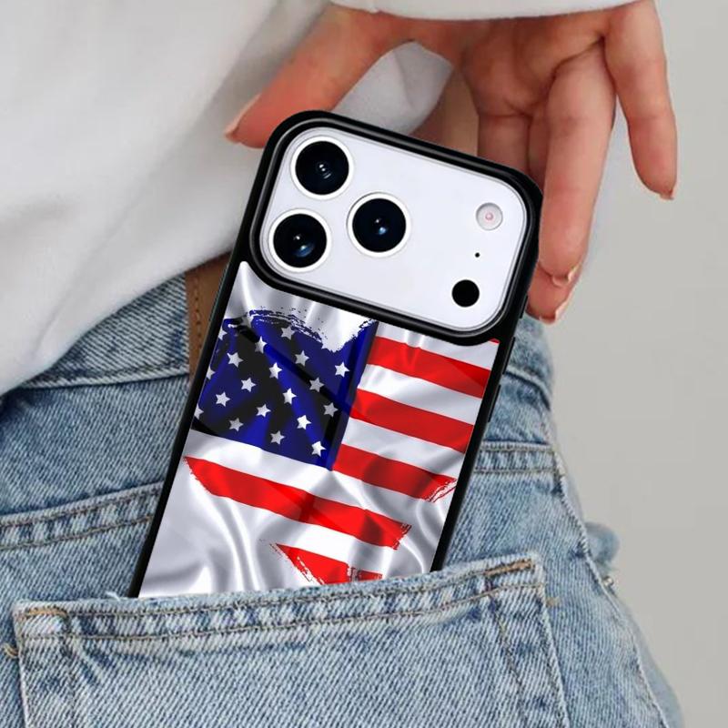 

Silk Flags USA America Phone Case for iPhone 17ProMax 12 13 14 15 16e 17 Pro Max Plus Air Cover iPhone 12 Pro