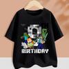 Hot Pixel Game T-shirt Birthday Number Clothes Round Collar Clothing Minecrafted Cartoon Short Sleeve Black Summer Tee Top Gift