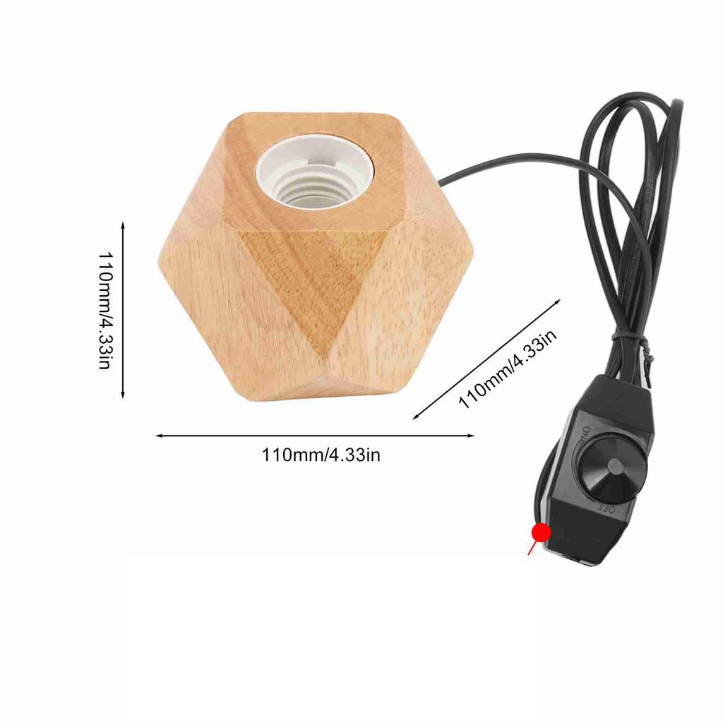 Wooden Lamp Base E26 Socket Modern Small Wood Table Lamp Base for Home Decor