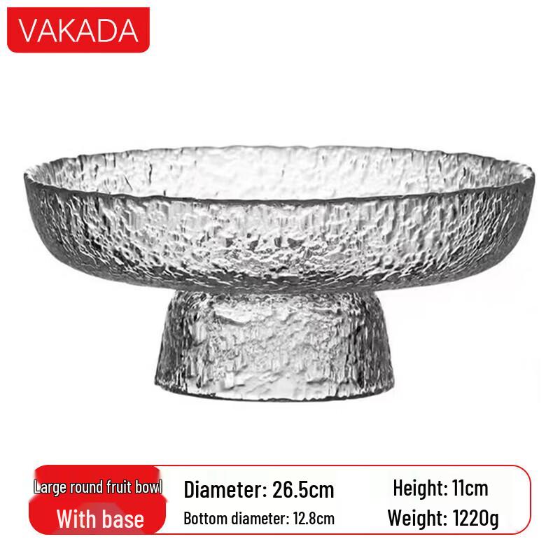 VAKADA Round Glass Fruit & Snack Plate