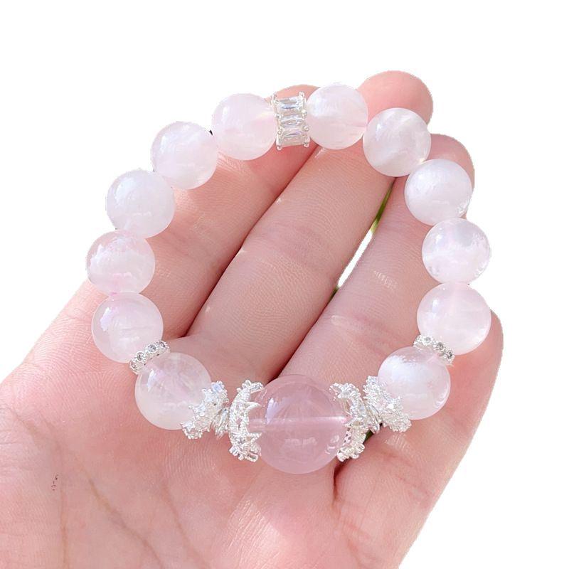 Natural Snowflake Rutilated Rose Quartz Bracelet - Popular Internet Celebrity Item