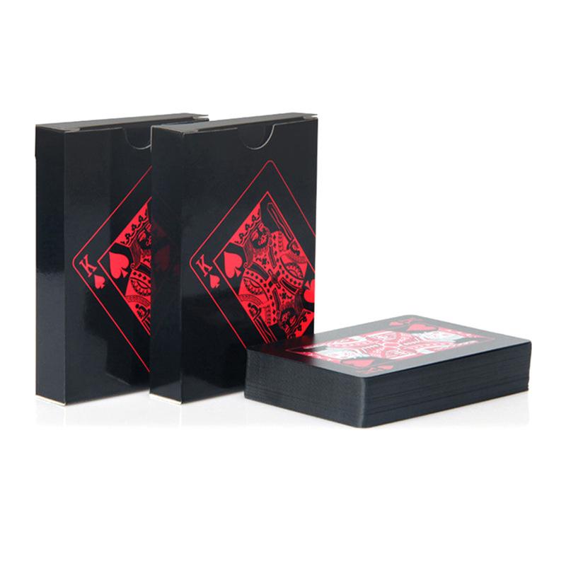 Black Plastic Playing Cards Blue Red Yellow Playing Card Set Magic Waterproof Magic Poker Gift Series
