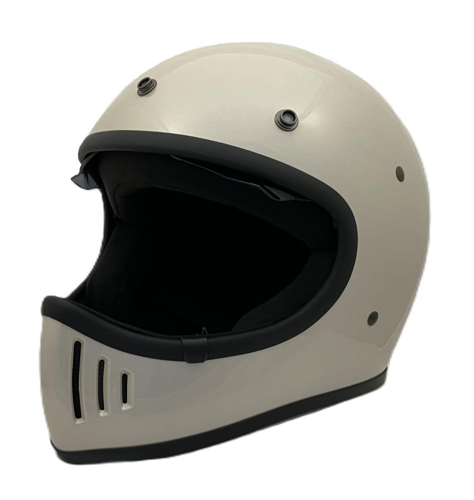 SunUp PILOT Full Face Motorcycle Size M SM-001 Helmet, (57-58cm) (Gray Beige)