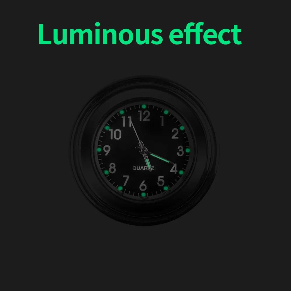 Motorcycle Quartz Watch Aluminum Luminous Clock Universal Bicycle Handlebar Mount Clock Time Display Waterproof Moto Accessories