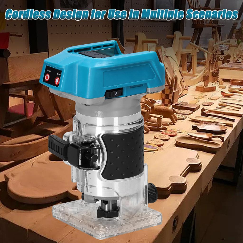 Brushless Electric Trimmer Router For Makita 18V Speed Adjustable Woodworking Electric Trimming Engraving Machine Wood Router