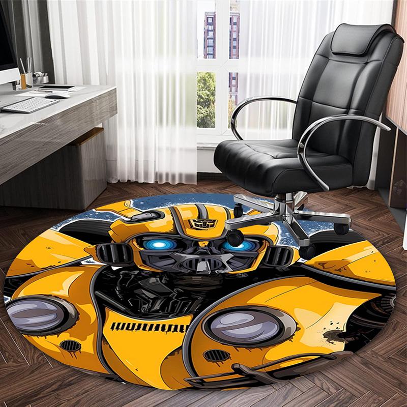 1pc Bumblebee2 Print Round Carpet Chair Round Carpet Suitable for Bedroom Living Room Home Decorative Carpet