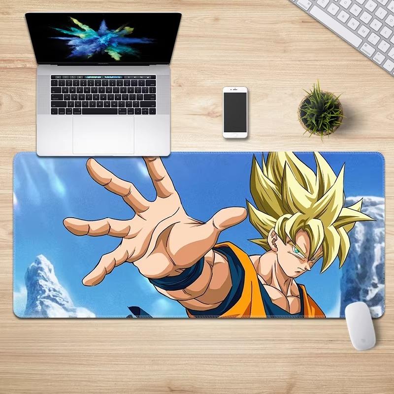 Boy Anime Leather Mouse Pad Dragon Ball Oversized Lock Edge Gaming Desk Pad Cartoon Extra Long Wrist Brace NonSlip Keyboard Mat