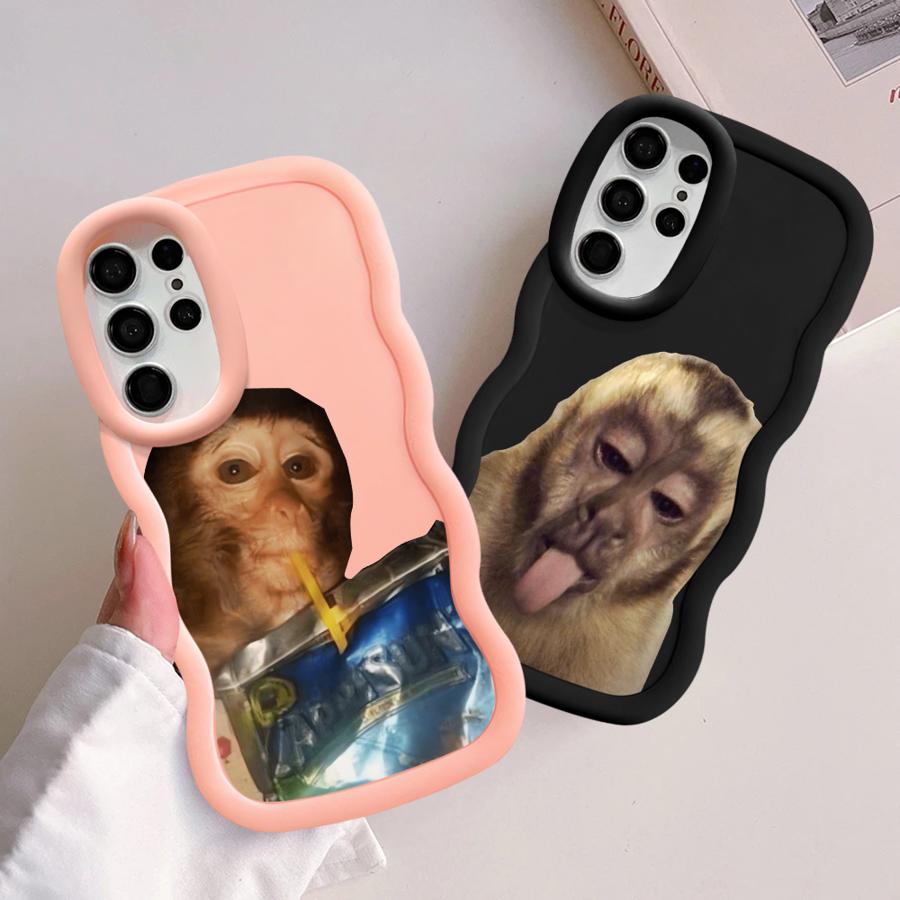 Monkey Drink Trend Soft Phone Cover Case for Samsung Galaxy A25 S21 S23 Plus S22 Ultra A26 S24 S25 S20 FE A54 A24 A35 A36 A34