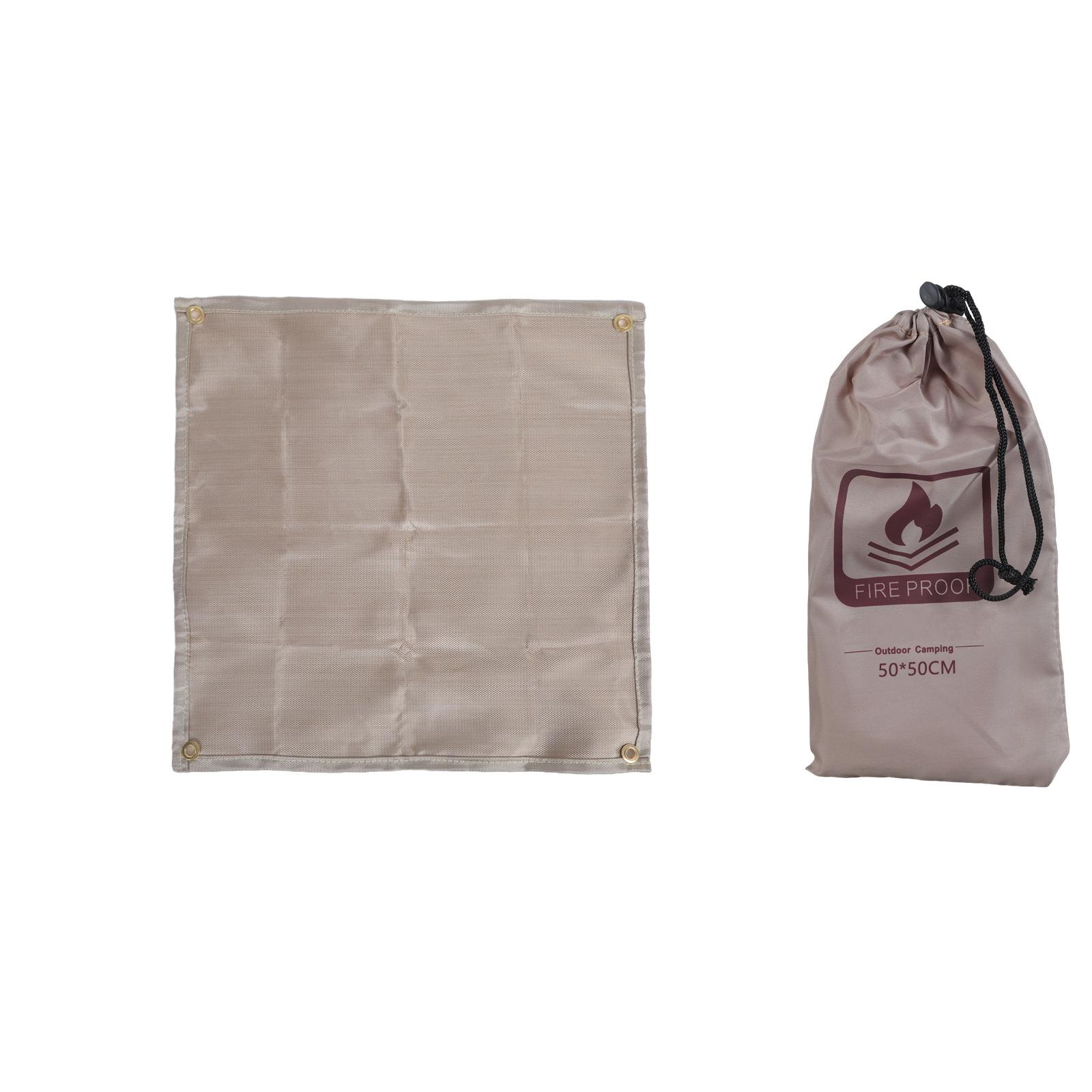 

Heat Resistant Mat for BBQ Grills Foldable Fireproof Cloth Barbecue Mat Insulation Pad Picnics Flame Retardant Blanket 50X50