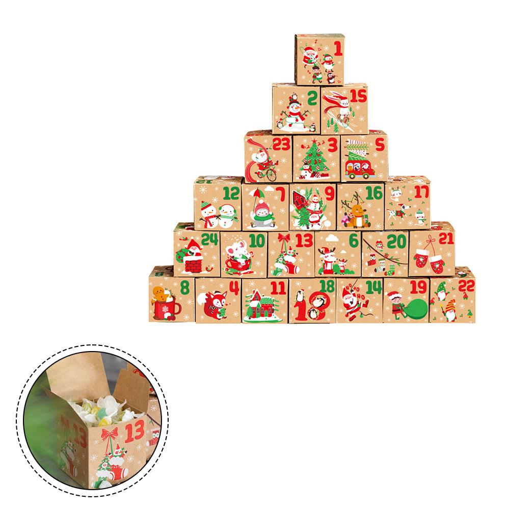 Christmas Decorations 7*7*7cm Advent Calendar Charming Holiday Decor Creative Storage Solution Easy To Assemble Boxes